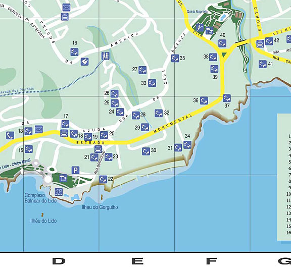 Madeira map - Funchal street map with hotel indication
